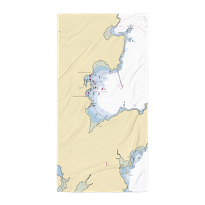 Sharp's Point South, the Old Snow Shipyard (Owls Head, ME) NOAA Chart Towel