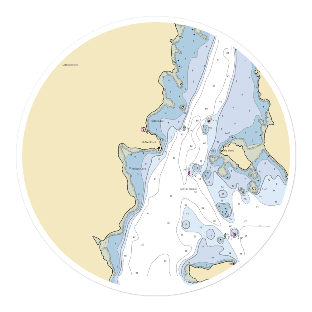 Hancock Marine Service (Sorrento, ME) NOAA Chart Sticker 