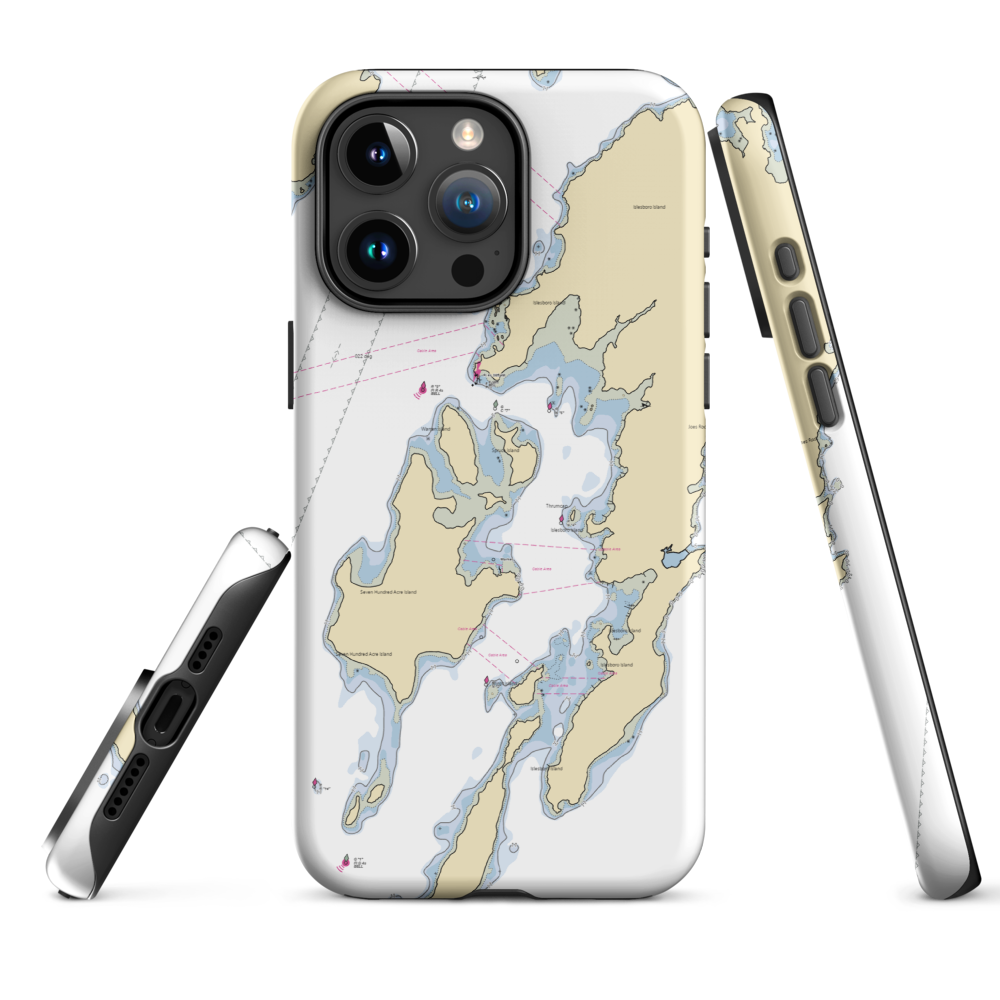 Warren Island State Park (Islesboro, ME) NOAA Chart  Tough iPhone Case iPhone 15 Pro Max model shown