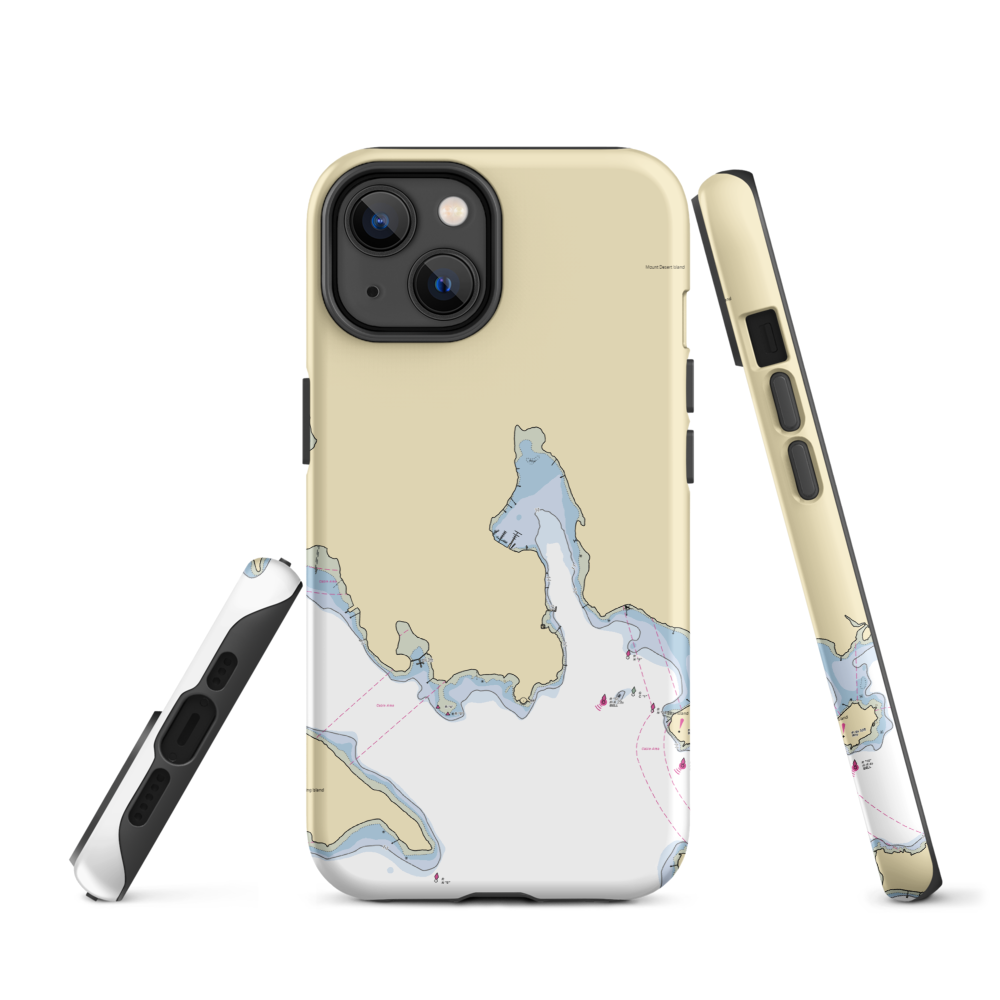 Mt. Desert Harbormaster (Northeast Harbor, ME) NOAA Chart  Tough iPhone Case iPhone 14 model shown