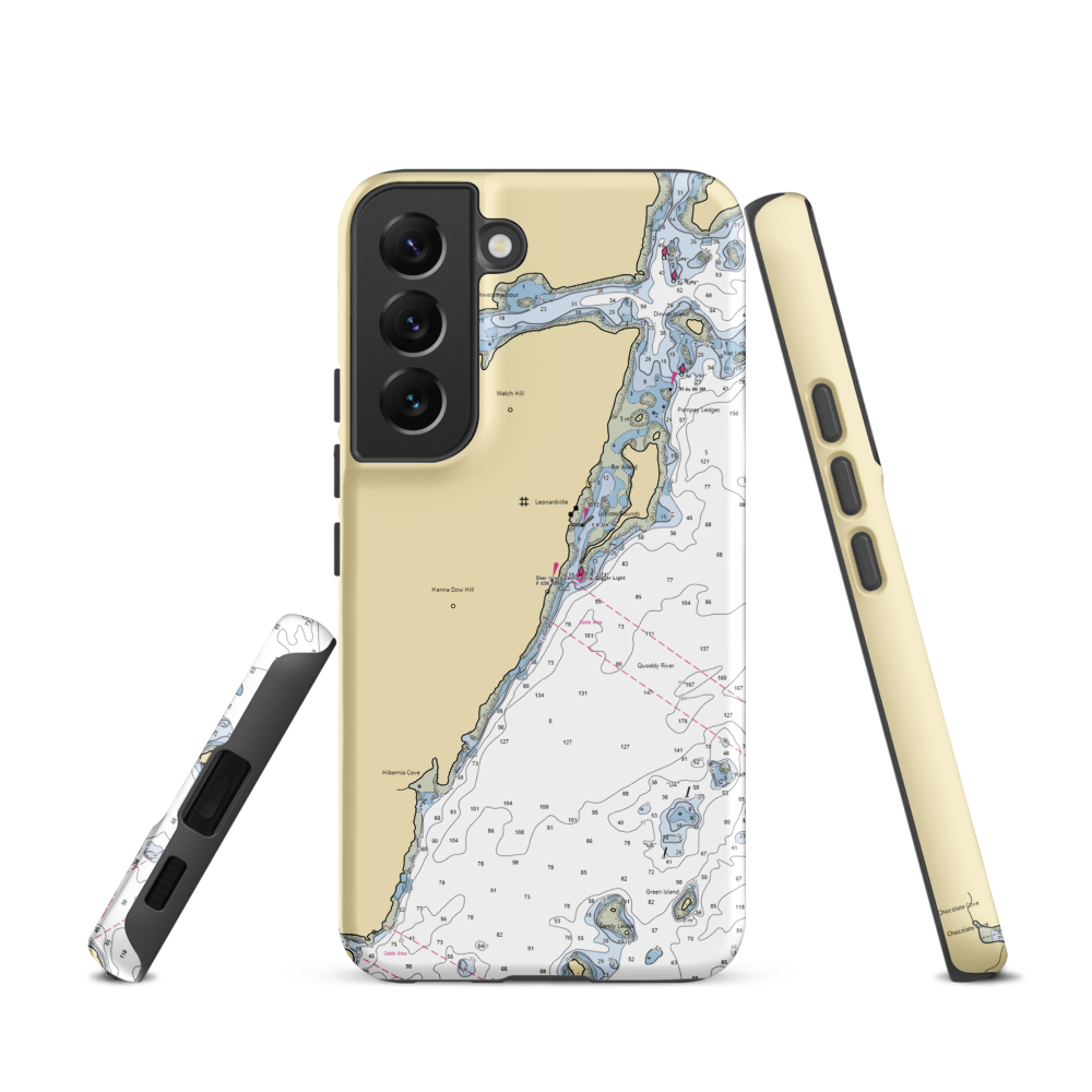 Leonardville Wharf (Lubec, ME) NOAA Chart Samsung Phone Case Samsung Galaxy S22 model shown