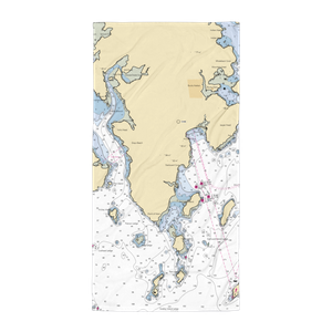 Pettegrow Boat Yard (Machias, ME) NOAA Chart Towel