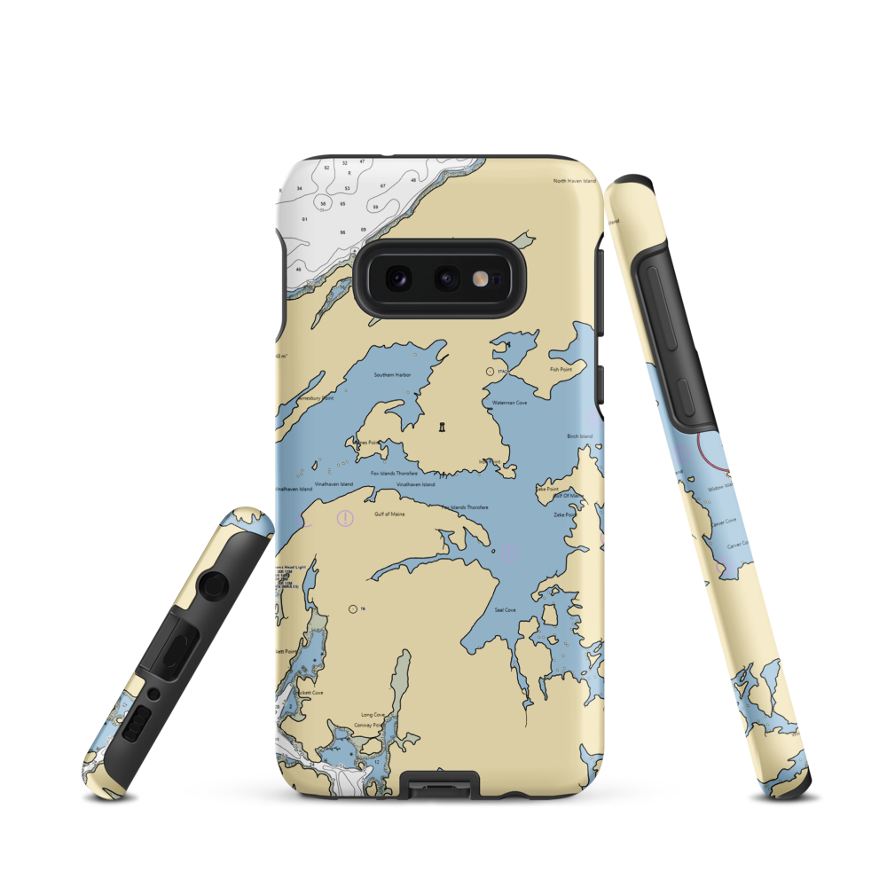 North Haven Ferry Dock (North Haven, ME) NOAA Chart Samsung Phone Case Samsung Galaxy S10e model shown