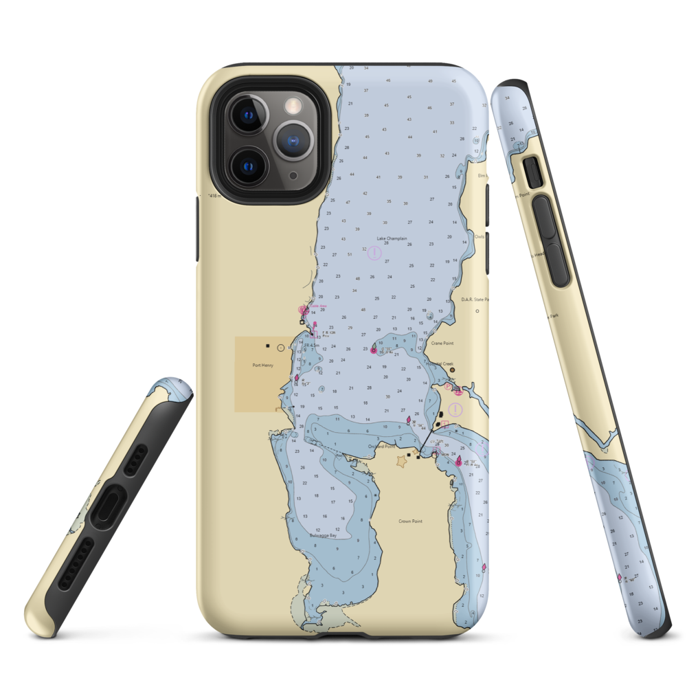Port Henry Marina (Port Henry, NY) NOAA Chart  Tough iPhone Case iPhone 11 Pro Max model shown