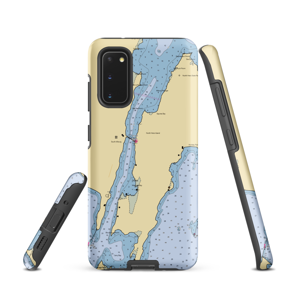 Holiday Harbor Motel (North Hero, VT) NOAA Chart Samsung Phone Case Samsung Galaxy S20 model shown