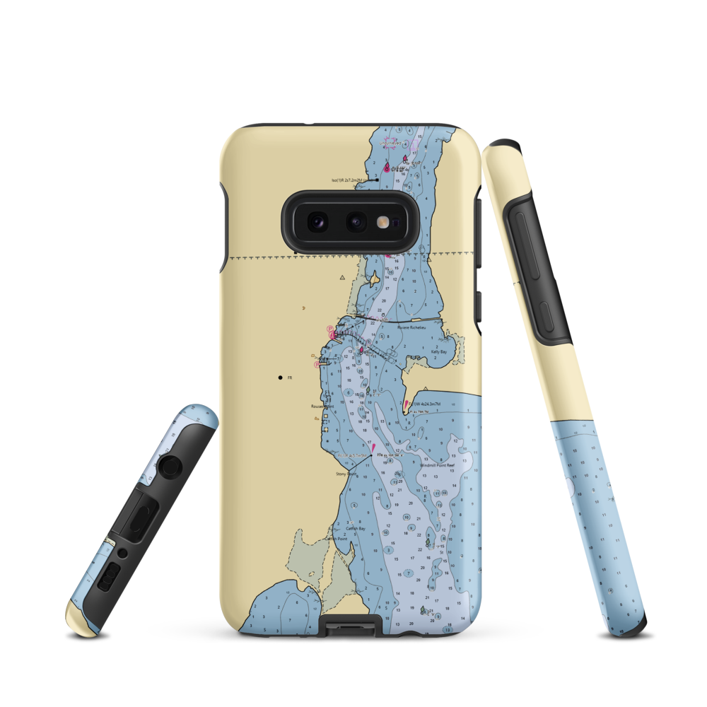 Safe Harbor Gaines (Alburg, VT) NOAA Chart Samsung Phone Case Samsung Galaxy S10e model shown