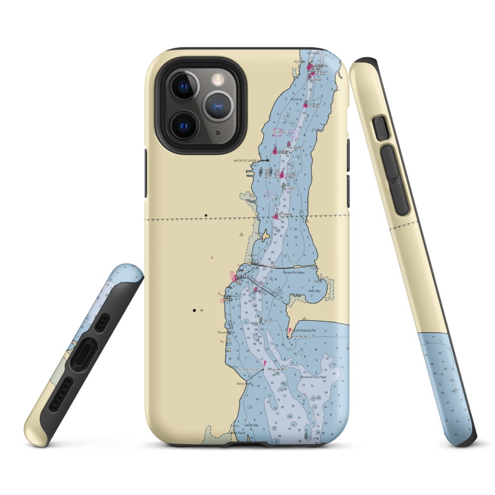 Barcombs Marina (Alburg, VT) NOAA Chart  Tough iPhone Case iPhone 11 Pro model shown