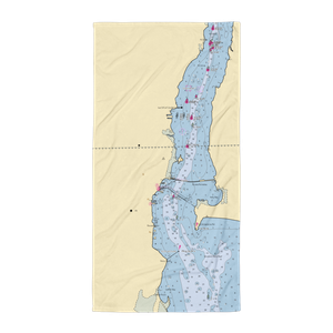 US Customs and Border Patrol Check-In Docks (Alburg, VT) NOAA Chart Towel