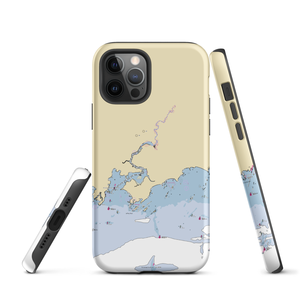 Indian Neck Yacht Club (Branford, CT) NOAA Chart  Tough iPhone Case iPhone 12 Pro model shown