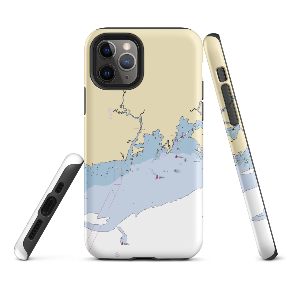 Connecticut Marina (East Haven, CT) NOAA Chart  Tough iPhone Case iPhone 11 Pro model shown