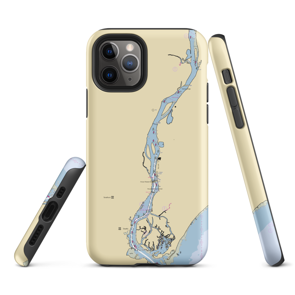 Caswell Cove Marina (Stratford, CT) NOAA Chart  Tough iPhone Case iPhone 11 Pro model shown