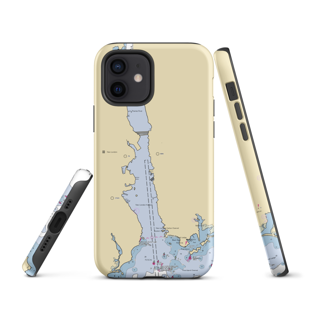 Thames Harbor Inn and Marina (Groton, CT) NOAA Chart  Tough iPhone Case iPhone 12 model shown
