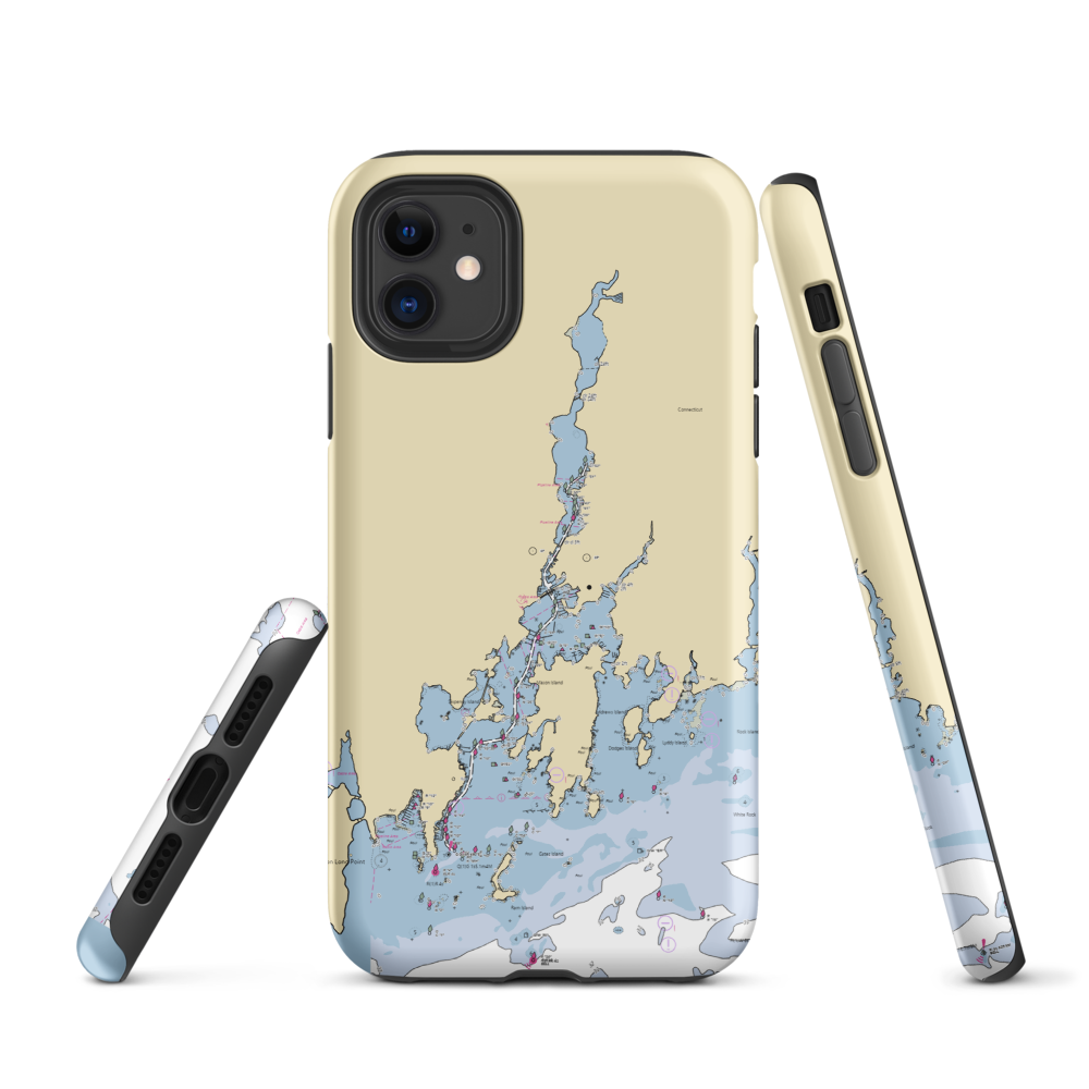 Steamboat Inn (West Mystic, CT) NOAA Chart  Tough iPhone Case iPhone 11 model shown