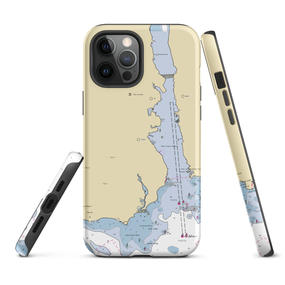 Thamesport Marina (Groton, CT) NOAA Chart  Tough iPhone Case iPhone 12 Pro Max model shown