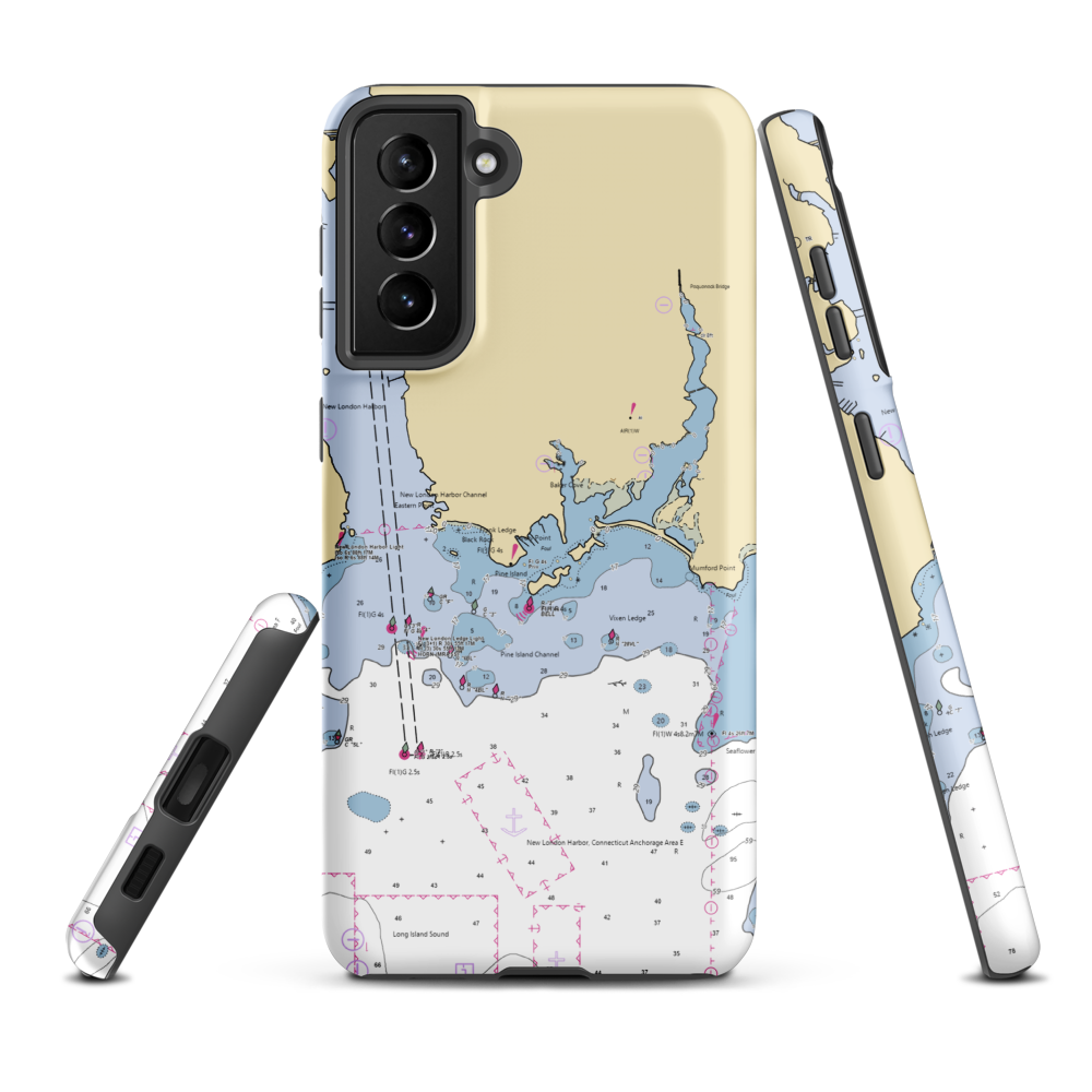 Pine Island Marina (Groton, CT) NOAA Chart Samsung Phone Case Samsung Galaxy S21 Plus model shown