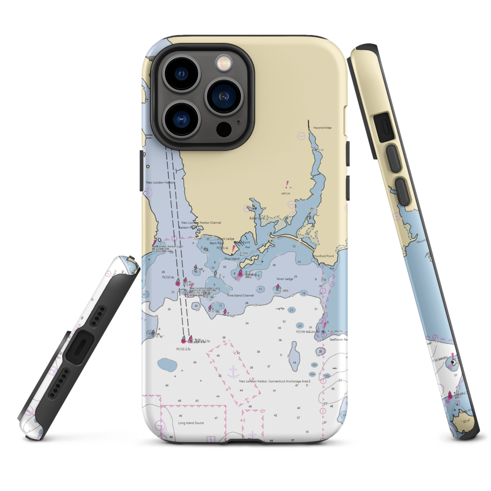 Pine Island Marina (Groton, CT) NOAA Chart  Tough iPhone Case iPhone 13 Pro Max model shown