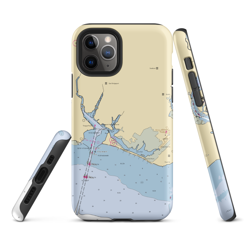 Miamogue Yacht Club (Bridgeport, CT) NOAA Chart  Tough iPhone Case iPhone 11 Pro model shown