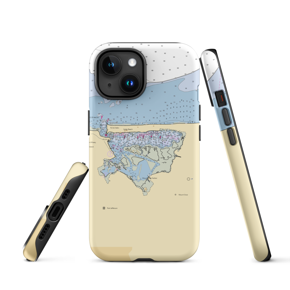 Mount Sinai Marina (Lake Grove, NY) NOAA Chart  Tough iPhone Case iPhone 15 model shown