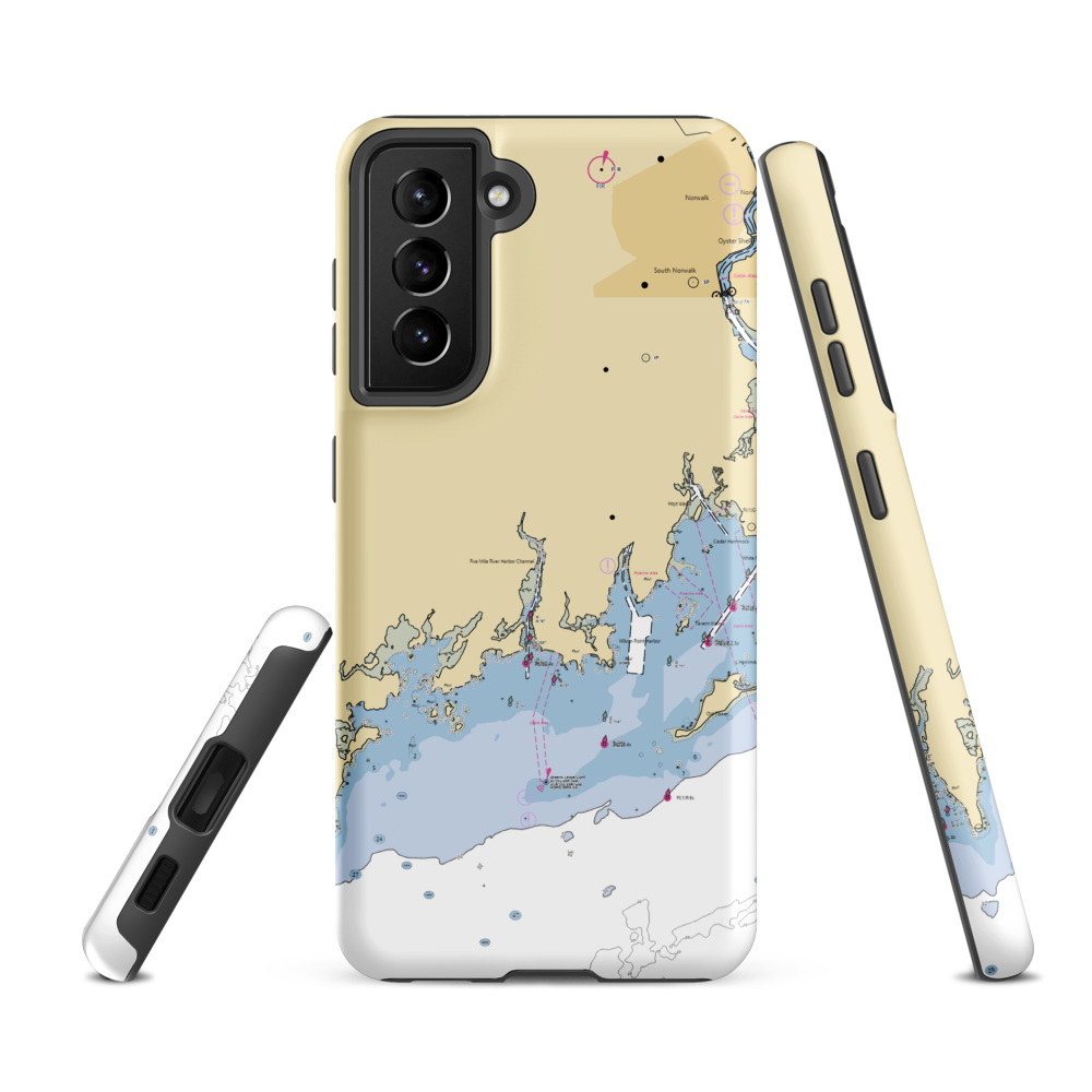 The Bait Shop Inc (Norwalk, CT) NOAA Chart Samsung Phone Case Samsung Galaxy S21 FE model shown