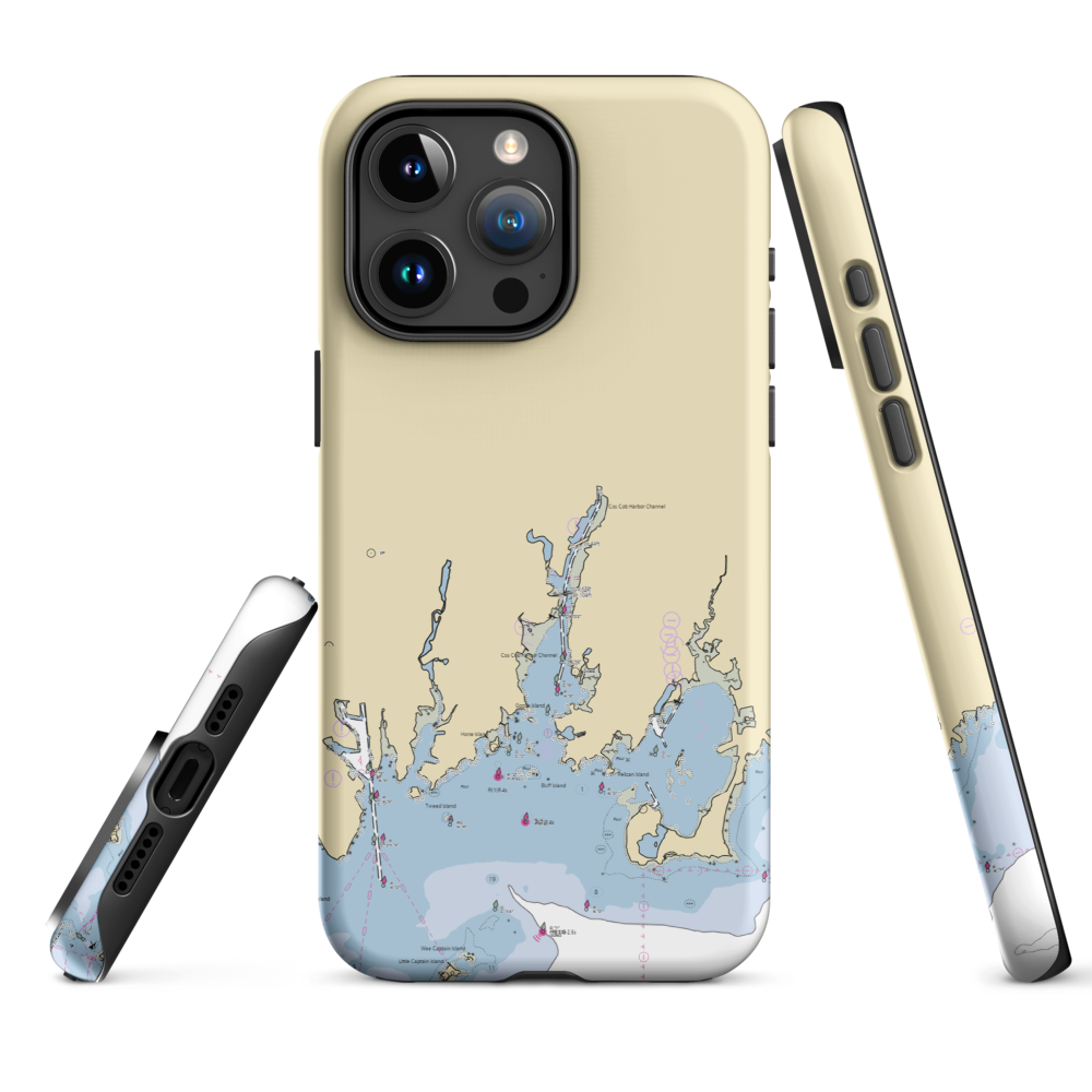 Greenwich Water Club (Redding Ridge, CT) NOAA Chart  Tough iPhone Case iPhone 15 Pro Max model shown