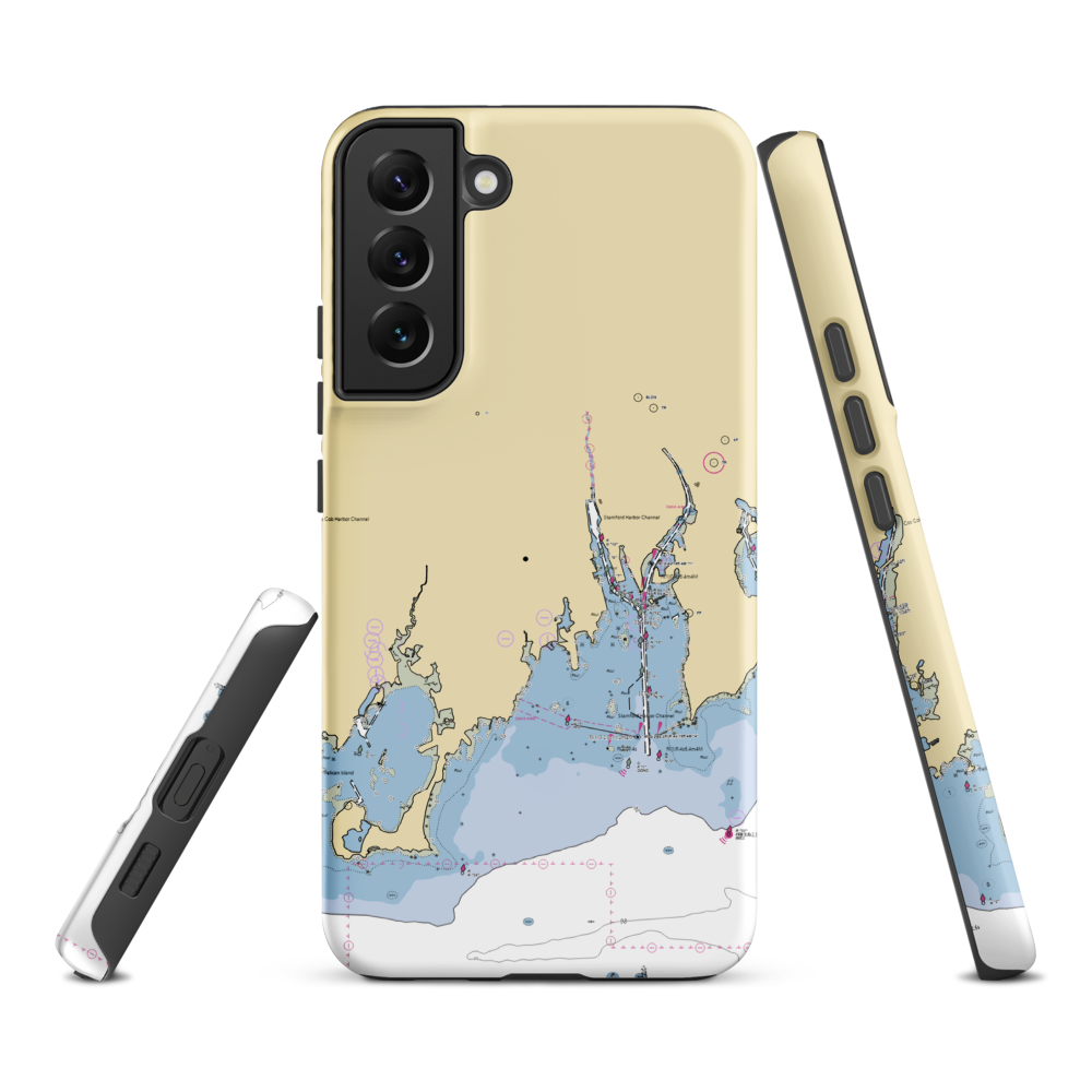 The Ponus Yacht Club (Stamford, CT) NOAA Chart Samsung Phone Case Samsung Galaxy S22 Plus model shown