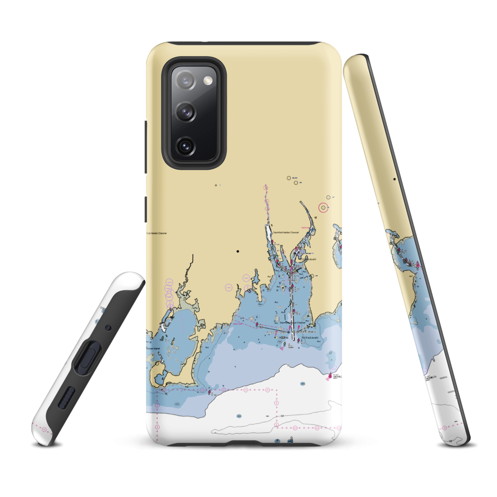 The Ponus Yacht Club (Stamford, CT) NOAA Chart Samsung Phone Case Samsung Galaxy S20 FE model shown