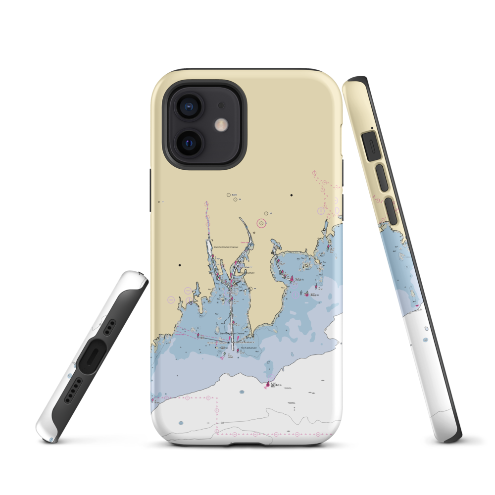 Czescik Municipal Marina (Stamford, CT) NOAA Chart  Tough iPhone Case iPhone 12 model shown
