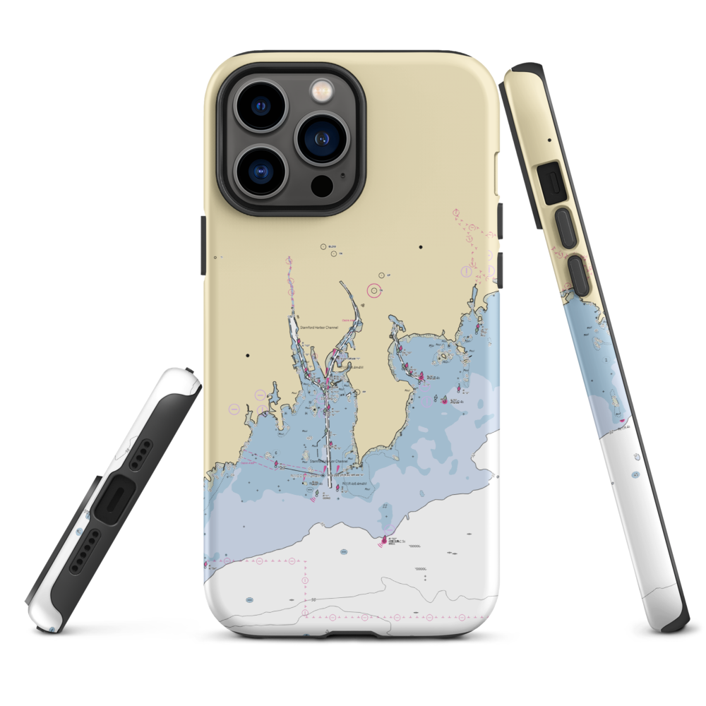 Safe Harbor Yacht Haven (Stamford, CT) NOAA Chart  Tough iPhone Case iPhone 13 Pro Max model shown