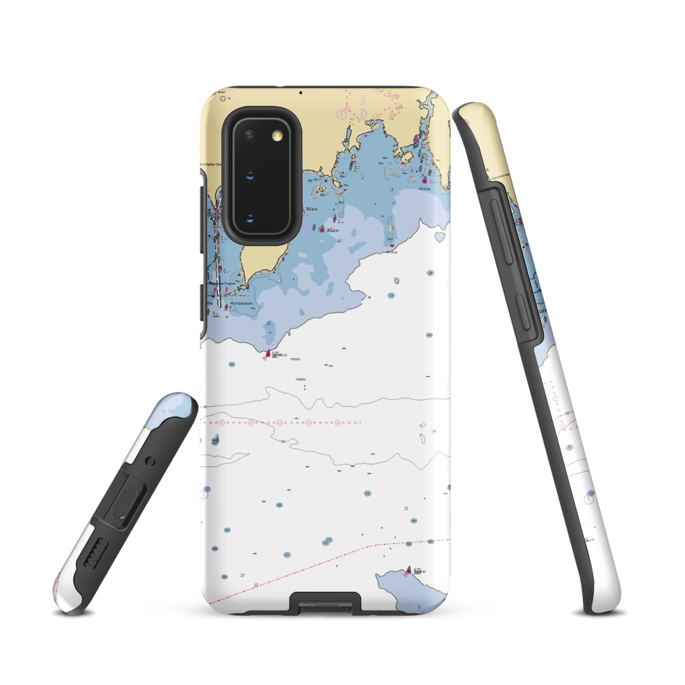 Old Greenwich Yacht Club (Redding Ridge, CT) NOAA Chart Samsung Phone Case Samsung Galaxy S20 model shown
