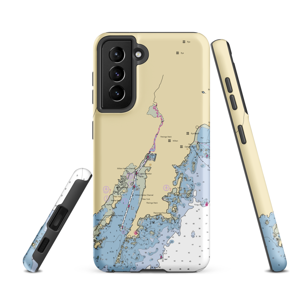 Rye City Boat Basin (Harrison, NY) NOAA Chart Samsung Phone Case Samsung Galaxy S21 FE model shown
