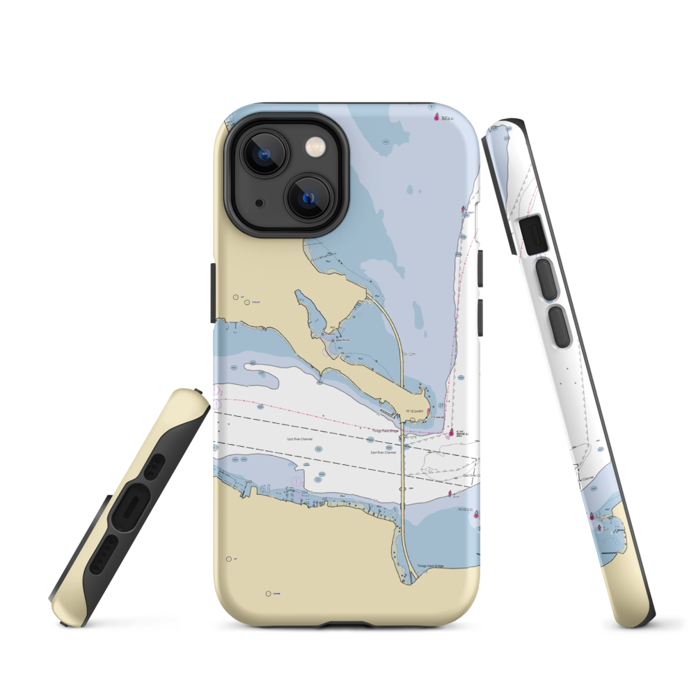 Locust Point Yacht Club (Bronx, NY) NOAA Chart  Tough iPhone Case iPhone 14 model shown