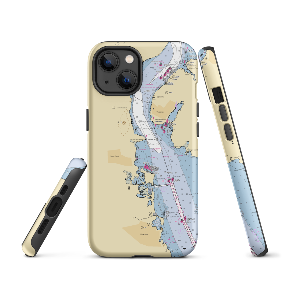 Belle Harbor Landing (West Haverstraw, NY) NOAA Chart  Tough iPhone Case iPhone 13 model shown