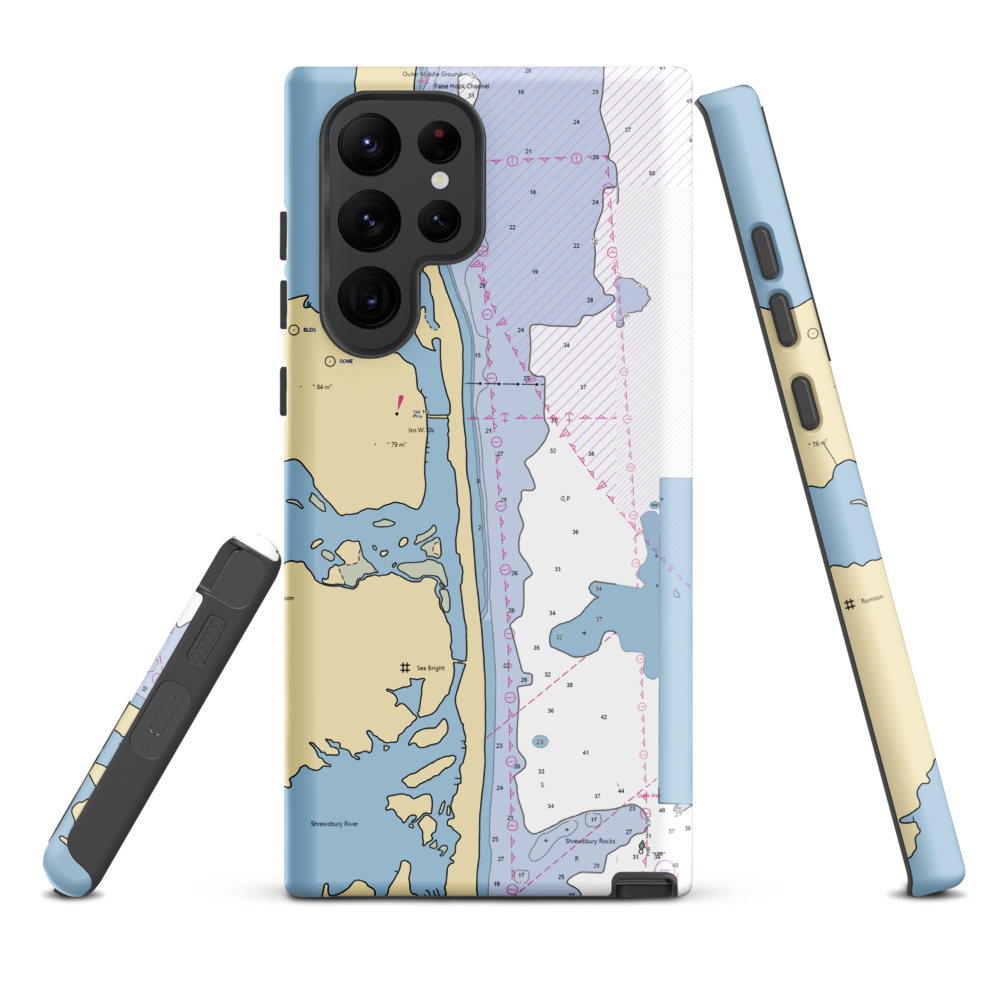 Moby's Lobster Deck & Marina (Highlands, NJ) NOAA Chart Samsung Phone Case Samsung Galaxy S22 Ultra model shown