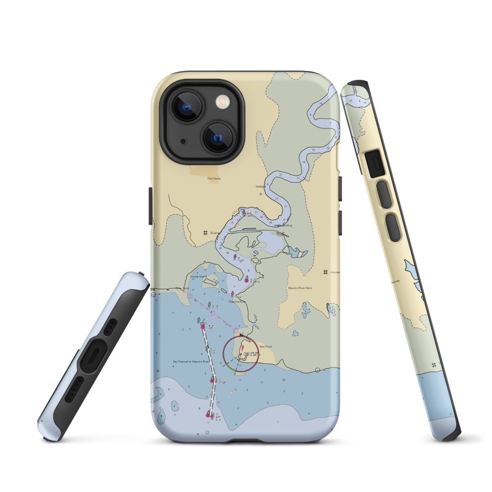 Fishtales Marina (Heislerville, NJ) NOAA Chart  Tough iPhone Case iPhone 13 model shown