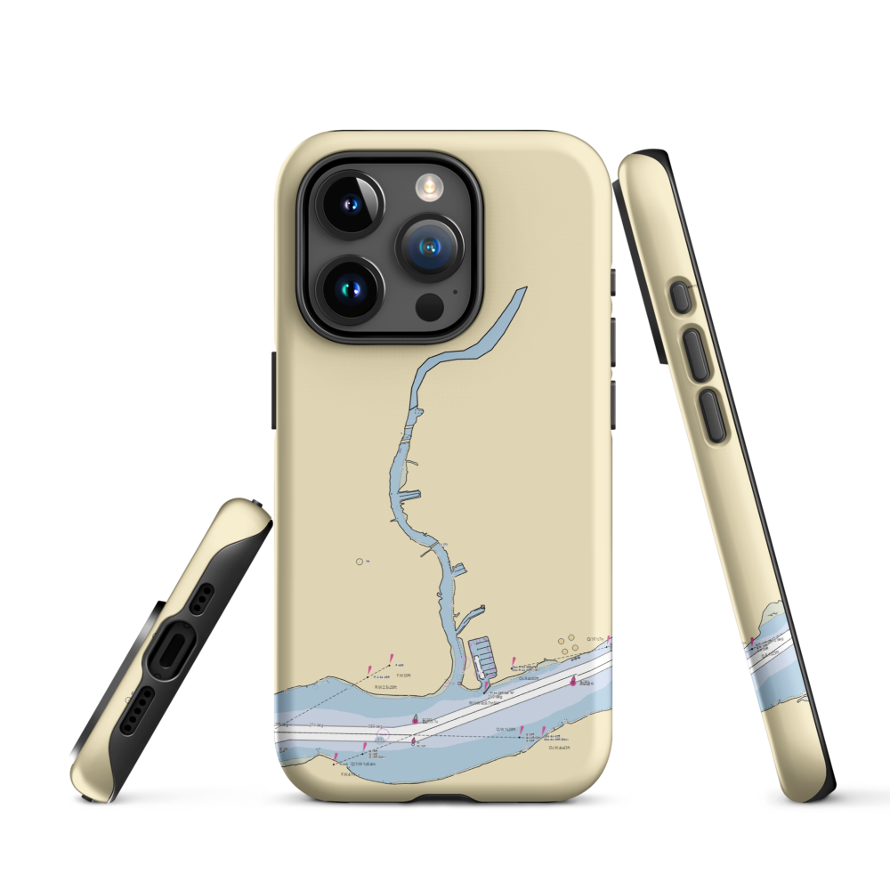 Snug Harbour Marina (Croydon, PA) NOAA Chart  Tough iPhone Case iPhone 15 Pro model shown
