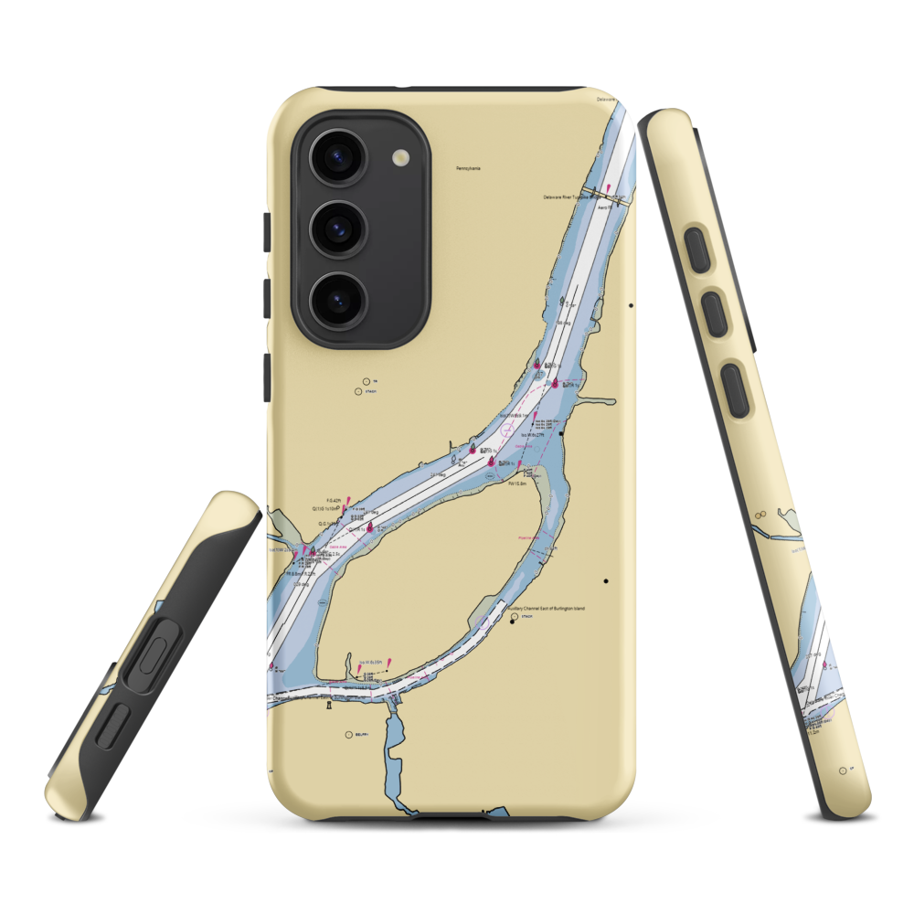 Anchor Yacht Club (Bristol, PA) NOAA Chart Samsung Phone Case Samsung Galaxy S23 Plus model shown