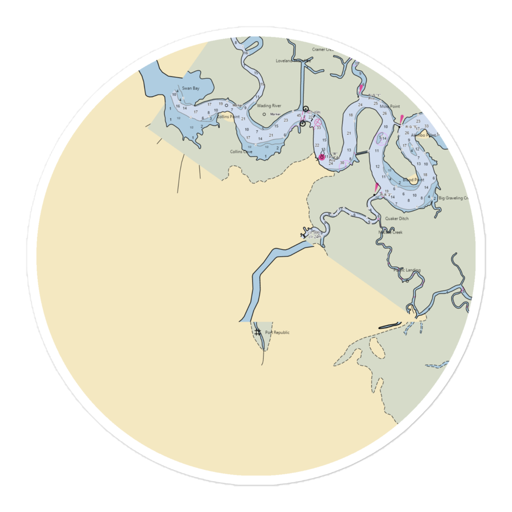 Nacote Creek Marina (New Gretna, NJ) NOAA Chart Sticker 