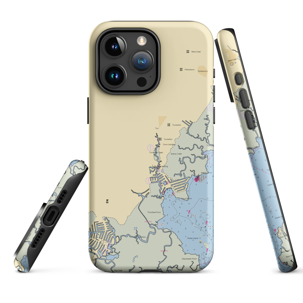 Keeneys Marina LLC (West Creek, NJ) NOAA Chart  Tough iPhone Case iPhone 15 Pro Max model shown
