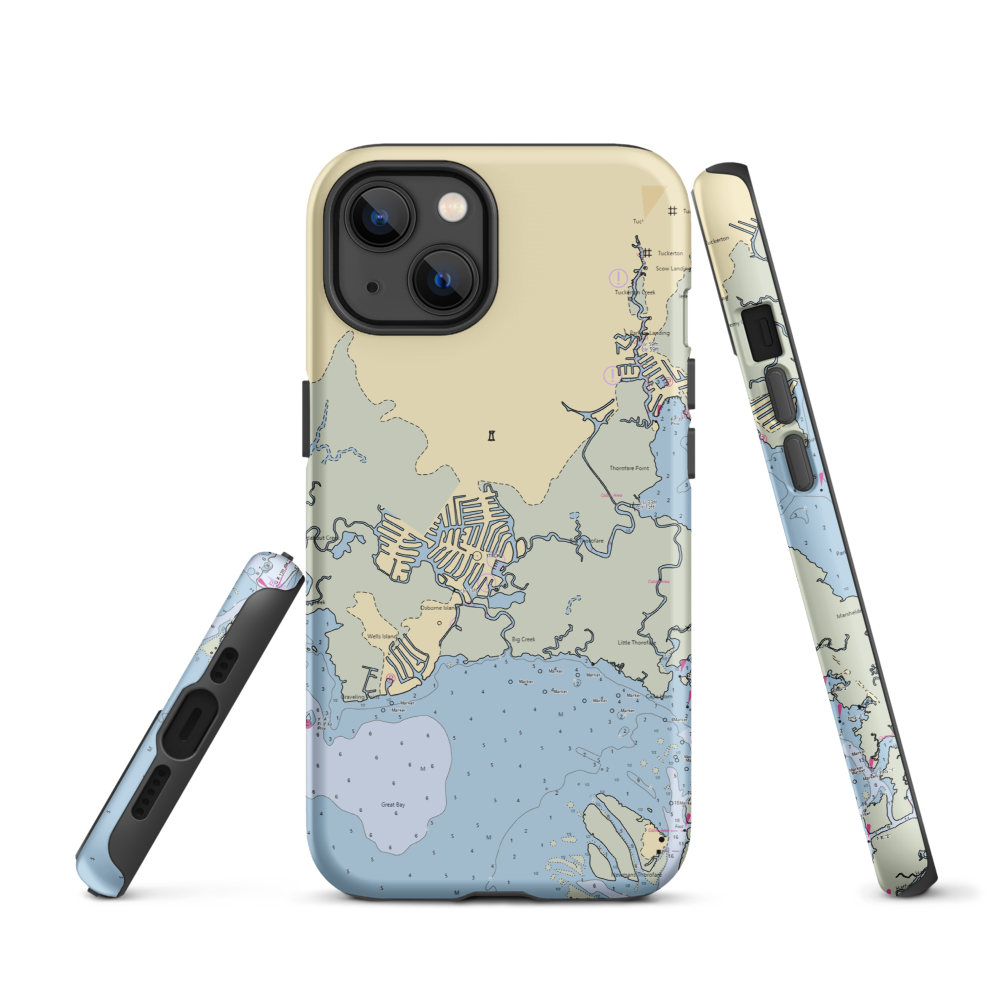 Mystic Islands Marina (New Gretna, NJ) NOAA Chart  Tough iPhone Case iPhone 13 model shown