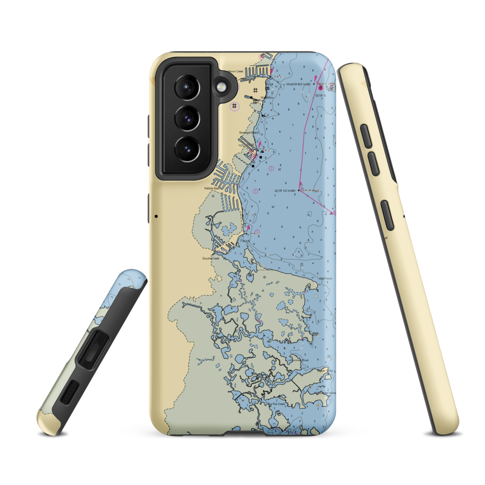 Mariner's Marina (Toms River, NJ) NOAA Chart Samsung Phone Case Samsung Galaxy S21 FE model shown