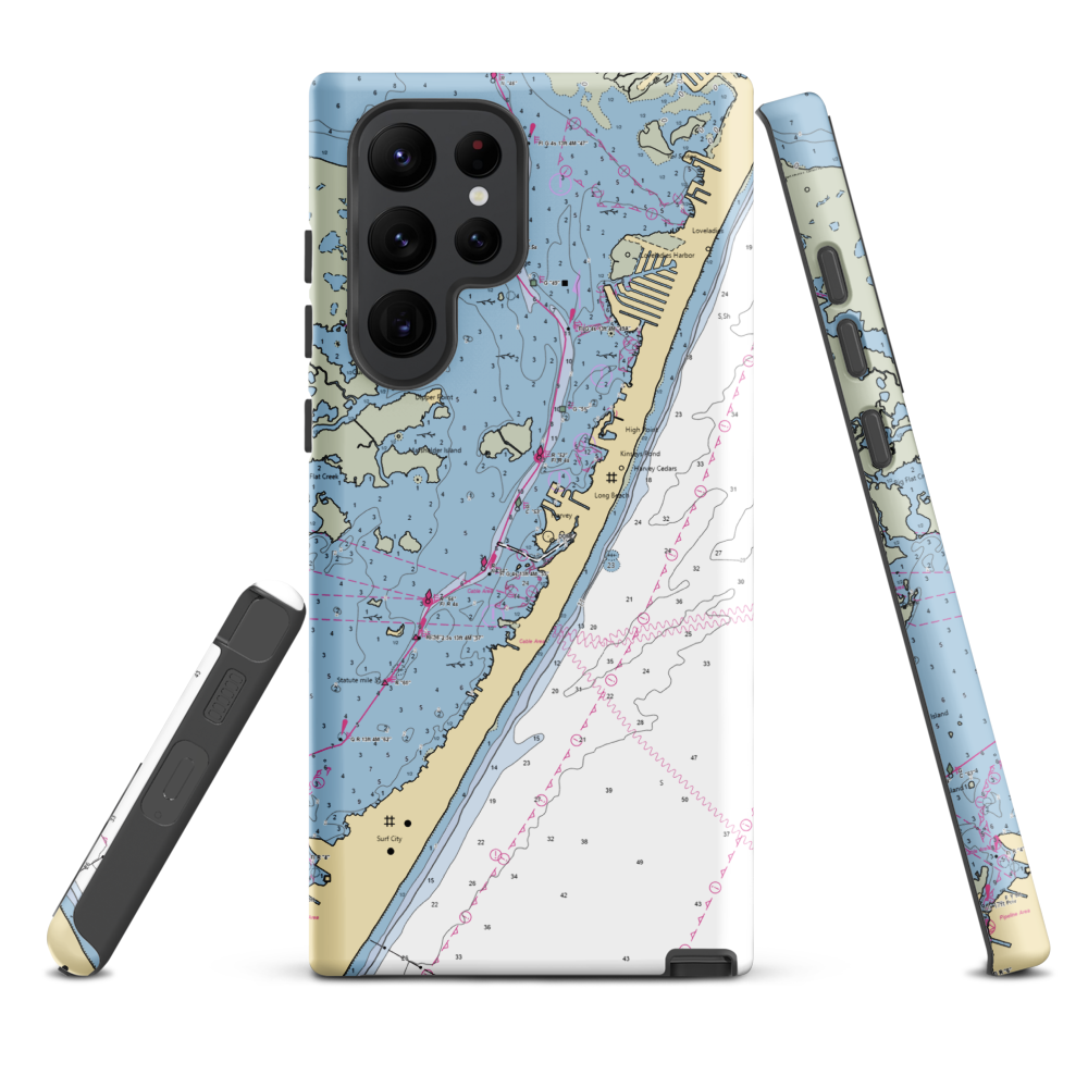 Harvey Cedars Marina (Barnegat Light, NJ) NOAA Chart Samsung Phone Case Samsung Galaxy S22 Ultra model shown