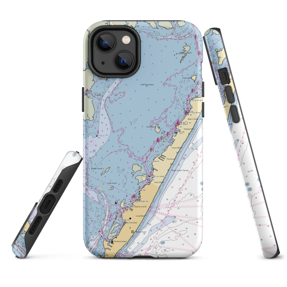 Island Marina (Beach Haven, NJ) NOAA Chart  Tough iPhone Case iPhone 14 Plus model shown