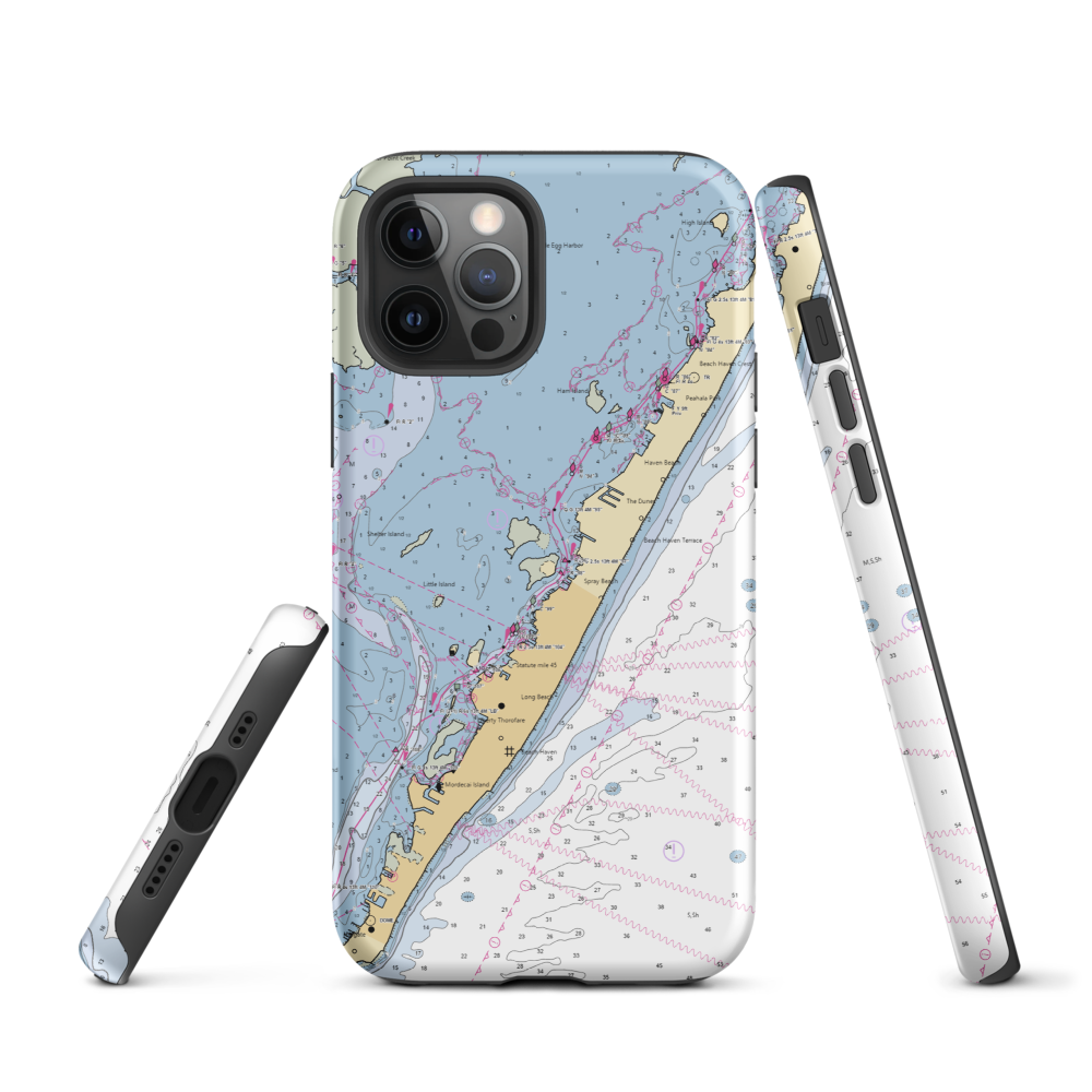 Spray Beach Yacht Club (Beach Haven, NJ) NOAA Chart  Tough iPhone Case iPhone 12 Pro model shown