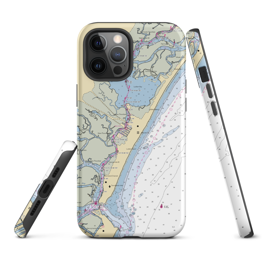 Minmar Marine (Sea Isle City, NJ) NOAA Chart  Tough iPhone Case iPhone 12 Pro Max model shown