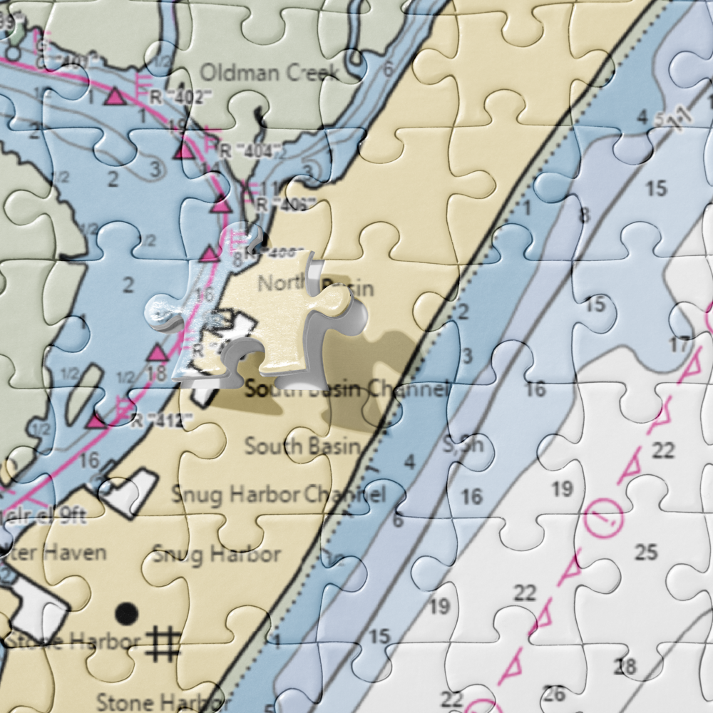 Yacht Club of Stone Harbor (Stone Harbor, NJ) NOAA Chart Jigsaw Puzzle 