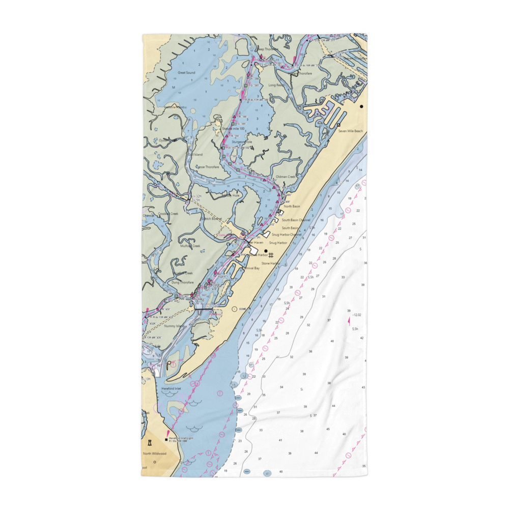 Stone Harbor Marina (Stone Harbor, NJ) NOAA Chart Towel - New Jersey ...