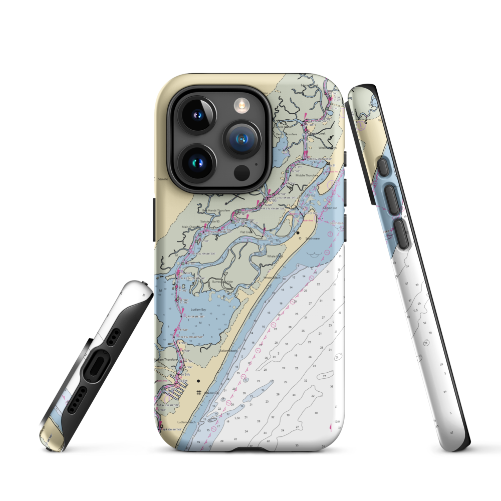 Whale Creek Marina (Strathmere, NJ) NOAA Chart  Tough iPhone Case iPhone 15 Pro model shown