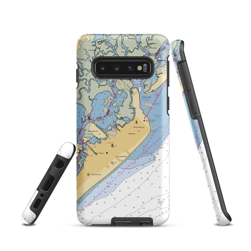 Beach Creek Marina (Stone Harbor, NJ) NOAA Chart Samsung Phone Case Samsung Galaxy S10 model shown