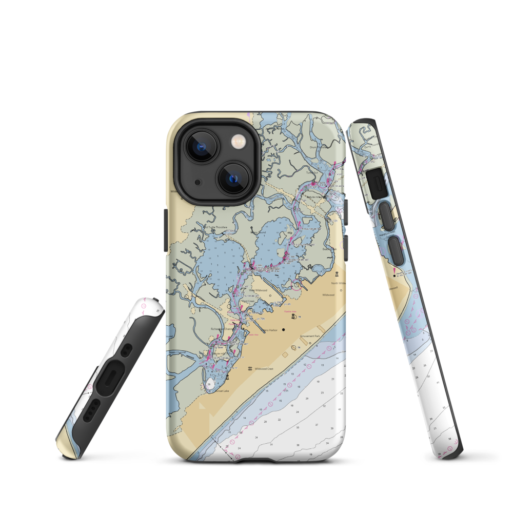 West Bay Marina (Whitesboro, NJ) NOAA Chart  Tough iPhone Case iPhone 13 mini model shown