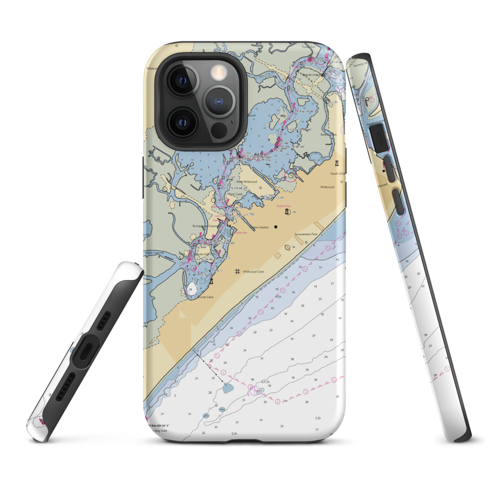 Schooner Island Marina (Rio Grande, NJ) NOAA Chart  Tough iPhone Case iPhone 12 Pro Max model shown